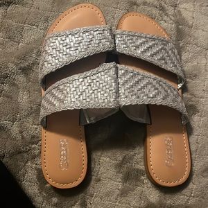 Carlos Santana silver sandals , gently worn